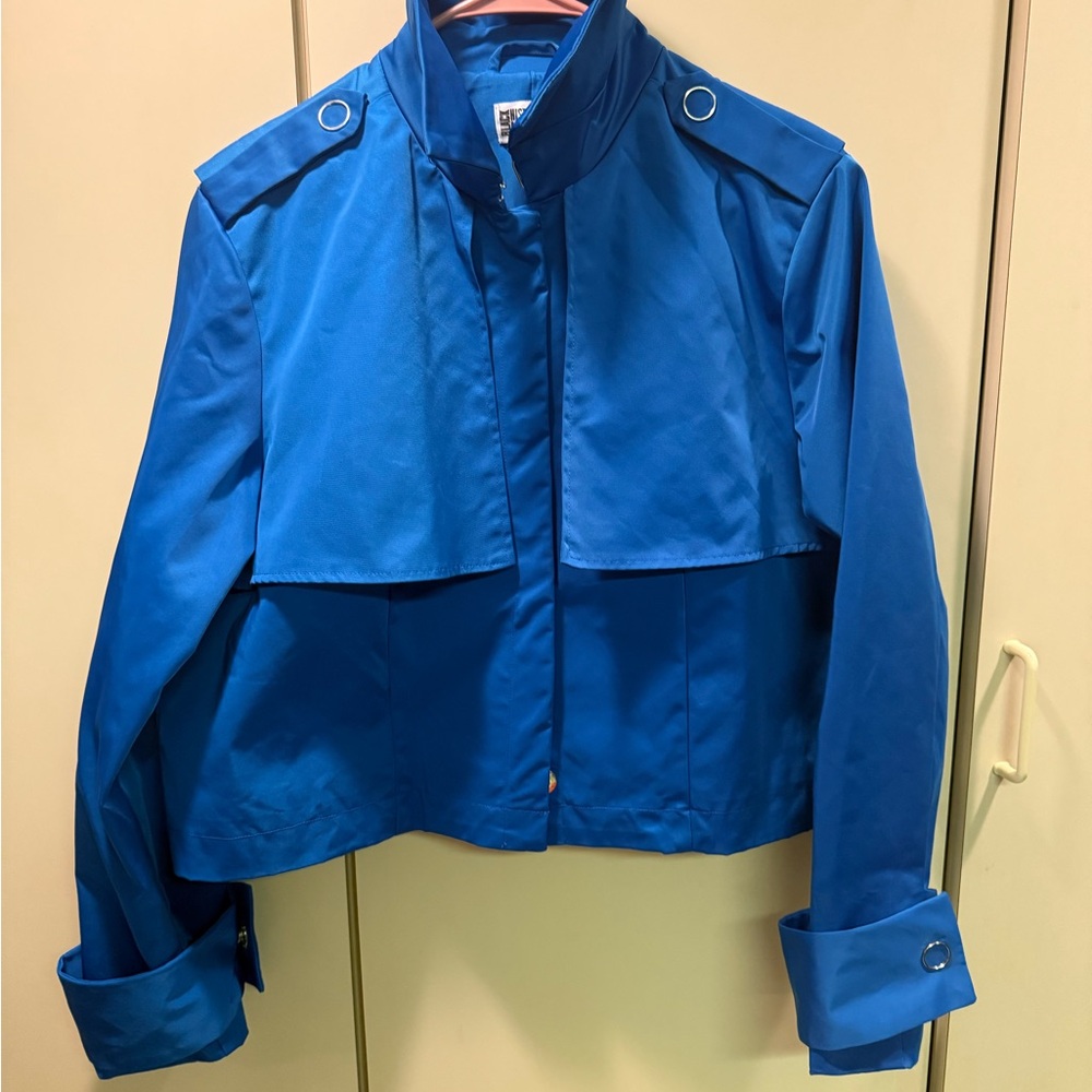 Elegant Blue Women's Cape Jacket